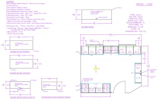 Playroom Cabinetry Shop Drawings - Home Construction Improvement