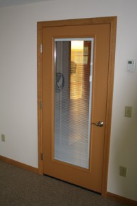 door with built in blinds